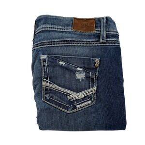 BKE Sabrina Bootcut Jeans Women's‎ Size 32R Distressed Blue Denim
